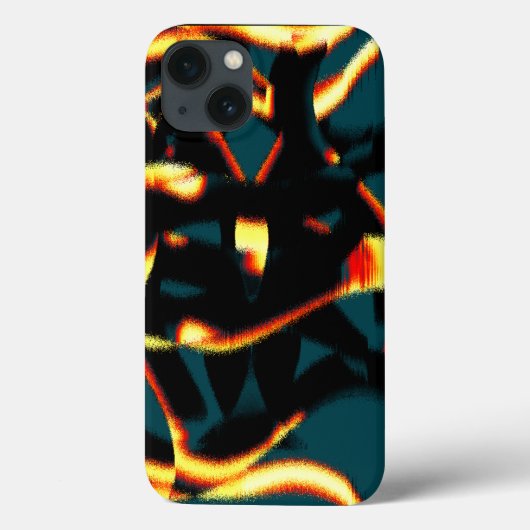 焦げた黄色い赤い色の縞模様、欠陥のあるスプレー Case-Mate iPhoneケース (裏面)