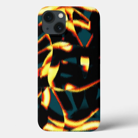 焦げた黄色い赤い色の縞模様、欠陥のあるスプレー Case-Mate iPhoneケース (裏面)