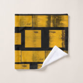 焦げた黄色の黒いバスルームのタオルセット バスタオルセット (ウォッシュタオル)