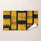 焦げた黄色の黒いバスルームのタオルセット バスタオルセット (ハンドタオル)