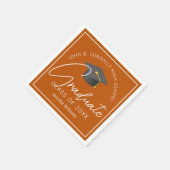 焦げオレンジカスタム卒業2025卒業パーティー スタンダードカクテルナプキン (角)