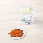 焦げオレンジバラ紙コースター ラウンドペーパーコースター (インサイチュ)