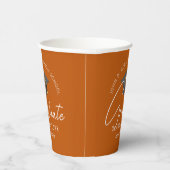 焦げオレンジパーソナライズされたの卒業党 紙コップ (右)
