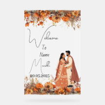 焦げオレンジフローラアクリル面標識