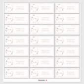 焦げオレンジフローラクレストモノグラムゲストアドレス シール (シート)