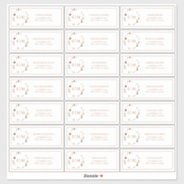 焦げオレンジフローラクレストモノグラムゲストアドレス シール