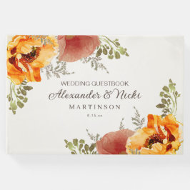 焦げオレンジフローラ秋結婚秋 ゲストブック