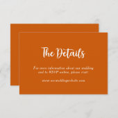 焦げオレンジフローラ結婚植物学名 エンクロージャーカード (正面/裏面)