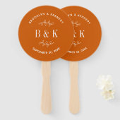 焦げオレンジフローラ結婚植物学名 ハンドファン (正面&裏面)