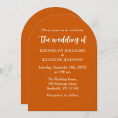 焦げオレンジフローラ結婚植物学名 招待状 (正面/裏面)