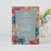 焦げオレンジモダンと素朴結婚セージ 招待状 (スタンド正面)