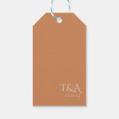 焦げオレンジモダン結婚式の引き出物ラベル ギフトタグ (裏面)