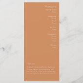 焦げオレンジモダン結婚式 プログラム (裏面)
