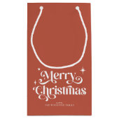 焦げオレンジレトロメリークリスマス スモールペーパーバッグ (裏面)