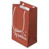 焦げオレンジレトロメリークリスマス スモールペーパーバッグ (裏面アングル)