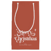 焦げオレンジレトロメリークリスマス スモールペーパーバッグ (正面)