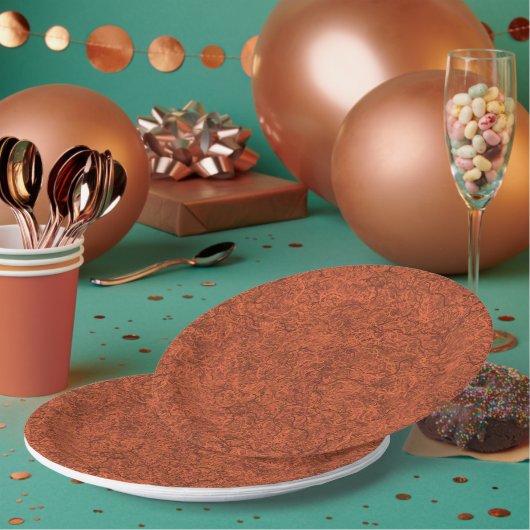 焦げオレンジ人気がある模様 ペーパープレート (複数)