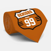 焦げオレンジ動揺して色の高齢者の道路標識 ネクタイ (ロール)