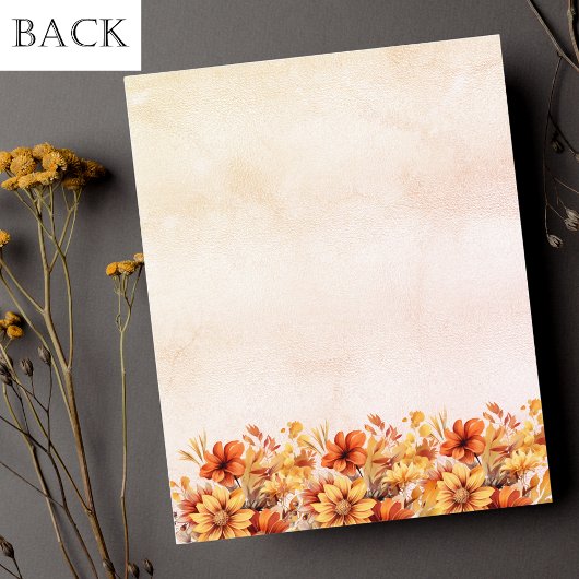 焦げオレンジ秋フローラ予算結婚式招待状