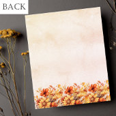 焦げオレンジ秋フローラ予算結婚式招待状 チラシ