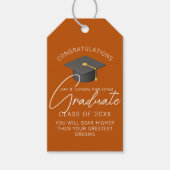 焦げオレンジ科カスタム卒業パーティー ギフトタグ (正面)