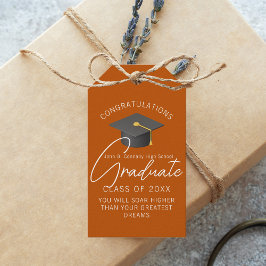 焦げオレンジ科カスタム卒業パーティー ギフトタグ