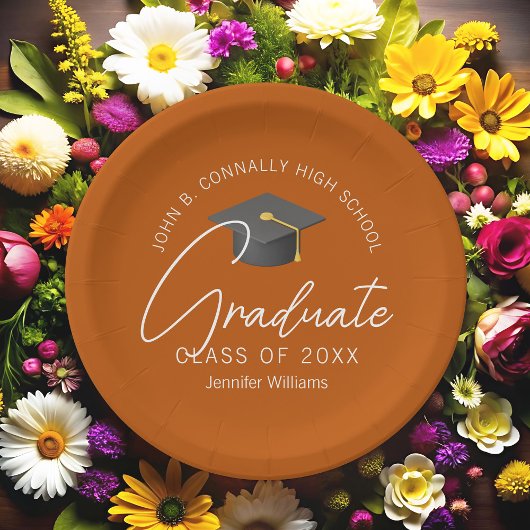 焦げオレンジ科カスタム卒業パーティー ペーパープレート