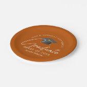 焦げオレンジ科カスタム卒業パーティー ペーパープレート (アングル)