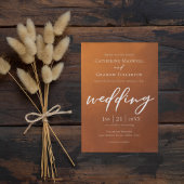 焦げオレンジ素朴タイポグラフィ秋結婚ーズ 招待状