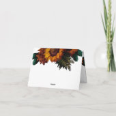 焦げオレンジ素朴フローラ結婚のサンキューカード サンキューカード (裏面)