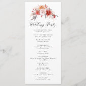 焦げオレンジ素朴フローラ結婚秋 プログラム (裏面)