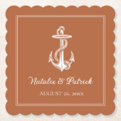 焦げオレンジ航海のいかり結婚ズ ペーパーコースター (正面)