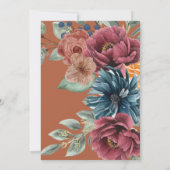 焦げオレンジ色のテラコッタモダンボ素朴ホ 招待状 (裏面)