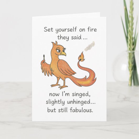 焦げ付いてわずかに蝶番のない鳳凰 カード (正面)