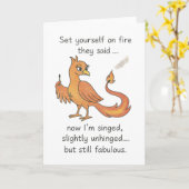 焦げ付いてわずかに蝶番のない鳳凰 カード (黄色い花)