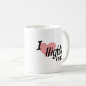 焦げ茶色の高地の子馬の漫画のマグ コーヒーマグカップ (正面右)