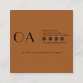 焦エレガント火オレンジニュートラルボモダンホ スクエア名刺 (裏面)