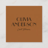 焦エレガント火オレンジニュートラルボモダンホ スクエア名刺 (正面)