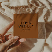 焦エレガント火オレンジニュートラルボモダンホ スクエア名刺