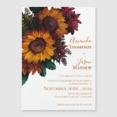 焦エレガント火オレンジフローラ結婚式招待状 (正面)