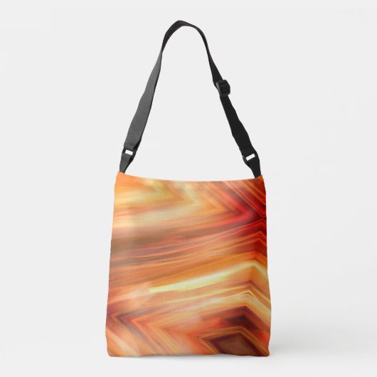 焦ユニーク焦オレンジ色ブラウンインディデザイナーメディア クロスボディバッグ (裏面)