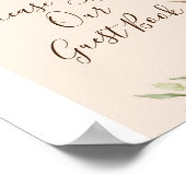 焦橙色のオレンジ色のカボチャの花のゲストブックにサインしてください ポスター (角)