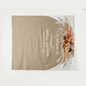 焦橙色のパンパスグラス テラコッタ色のウェディングシャワーブライダルシャワー タペストリー (正面(横))