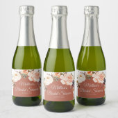 焦橙色のパンプキンフラワーミニ スパークリングワインラベル (ボトル)