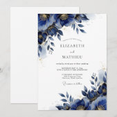 焦橙色アーティスティックオータムウェディング 招待状 (正面/裏面)