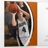 焦橙色カーブフレーム3枚セット 卒業写真 三つ折り招待状 (内部最初)