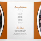 焦橙色カーブフレーム3枚セット 卒業写真 三つ折り招待状 (内部中)