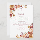 焦橙色テラコッタの花を飾ったウェディングの詳細 招待状 (正面)