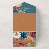 焦橙色テラコッタ モダン ラスティック ボーホー オールインワン招待状 (外側)