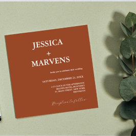 焦橙色テラコッタ ラスティック ウェディング 招待状
